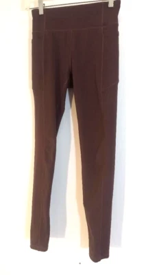 GAP Athletic Sweatpants Girls Size 8 Burgandy Full Length Stretch 2 Deep Pockets - Image 1 of 4
