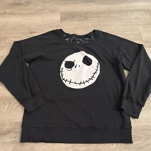 Disney Nightmare Before Christmas Sweatshirt Youth Size L Black Oversized Retro. - Picture 1 of 10