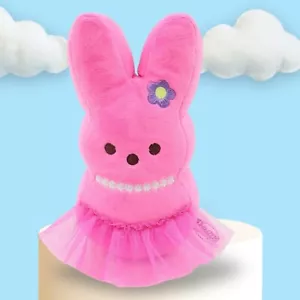 PEEPS Marshmallow Scented 6" EASTER BUNNY Pink Plush Flower TuTu 2025 - Picture 1 of 2
