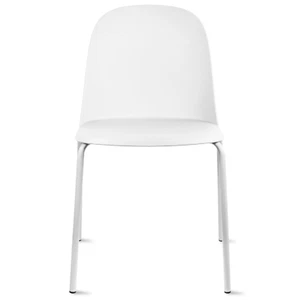 Stackable Armless Dining Side Chair - Plastic Shell Seat with Metal Legs - Picture 1 of 9