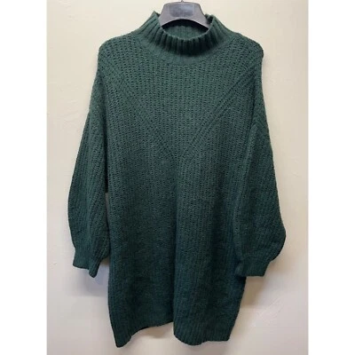 Old Navy Womens 2X Knit Sweater Shift Dress Mock Neck Dark Green 2XL XXL - Image 1 of 4