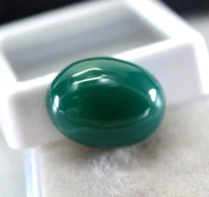 11.2 Ct Certified Natural Untreated Zambian Emerald Oval Cabochon Gemstone E2718 - Picture 1 of 7