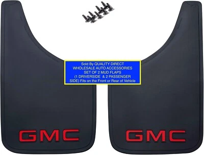 2 GMC Pair Fit 9"x15" Mud Guards Flaps Mudflaps Splash Gaurds Truck Auto Suv Set - Image 1 of 4
