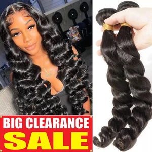 Thick Virgin Human Hair Extensions Weave Brazilian Virgin Water Wave 3 Bundles - Picture 1 of 30