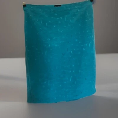 Falda recta Maggie Barnes 1X diseño geométrico azul turquesa debajo de la rodilla Foto 1 de 4