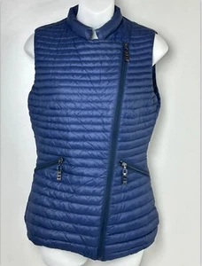 Vintage Parasuco Puffer Vest Women Goose Down Sweater Navy Blue size XS - Picture 1 of 17