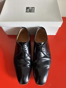 mens black leather shoes 8 Saks Fifth Ave - Picture 1 of 13