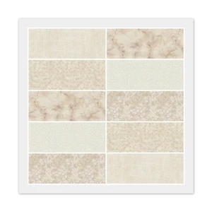 Lot of 10 Fat Quarters, Natural Cream Beige, 100% Cotton Fabric, 5 Prints 2 Each - Picture 1 of 6