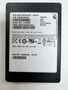 SSD con Caddy EMC/SAMSUNG MZILS800HEHP-00C4 800 GB 12 GBPS SAS 2,5 PM1635a - Imagen 1 de 3
