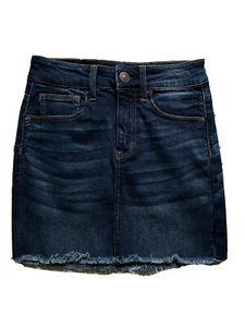 American Eagle Outfitters Juniors Hi-Rise Mini Skirt Blue Size 0 Dark Wash-17 - Picture 1 of 13