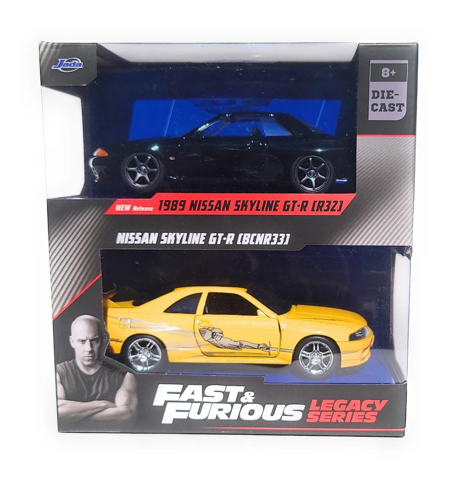 Jada Toys 1/32 Fast & Furious Legacy Nissan Skyline GTR R32 & R33 Twin Pack New - Image 1 of 4