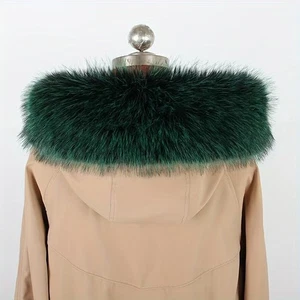 Tira de cuello de piel sintética suave 75 cm * 15 cm, ribete desmontable multicolor para chaqueta de abrigo - Imagen 1 de 60