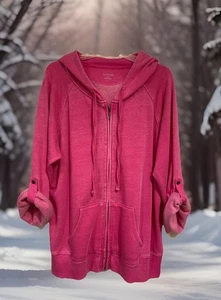 NWT  Calvin Klein Performance 3/4 Or Long Sleeve Full Zip Hoodie  1X - Pink - Picture 1 of 7