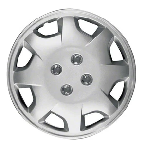 New Set Of 4, 15 Inch Silver 8 Spoke Directional Aftermarket Wheel Covers - Picture 1 of 1