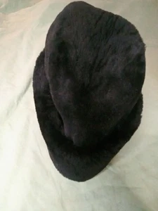 Vintage Brooks Brothers schwarz Kosaken Ohrenklappe Mouton Lammfell Unisex Mütze groß - Bild 1 von 13