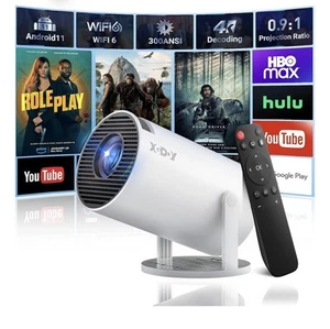 Xgody Gimbal 3 White Portable Bluetooth 5.0 Smart Mini Projector - Picture 1 of 9