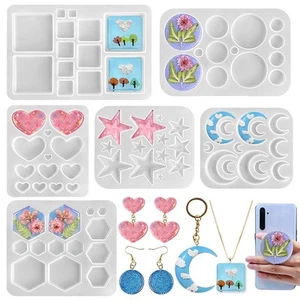 Multi-Functional Small Silicone Molds Set for Resin, Earrings Resin Molds, He... - Picture 1 of 8