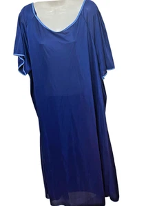 Sernada silky satin Blue Lounge Nightgown Sz 2X NWT - Picture 1 of 9