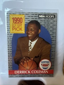 Tarjeta de baloncesto 1990 NBA Hoops #390 Derrick Coleman NBA Draft Nets - Imagen 1 de 10
