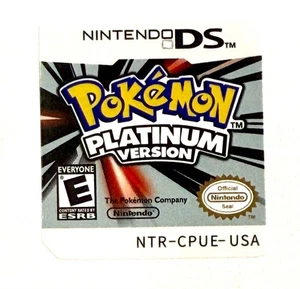 Pokemon Versión Platino Nintendo DS Repuesto Juego Etiqueta Adhesiva Brillante - Imagen 1 de 1