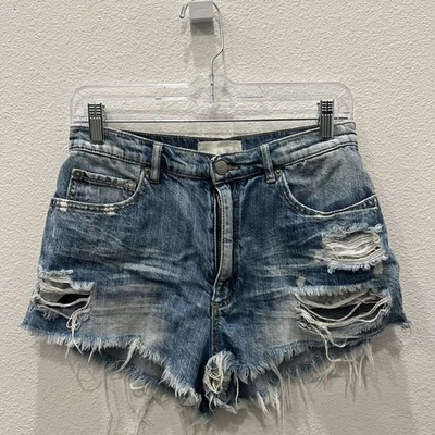 Pantalones cortos de mezclilla con dobladillo crudo talla 5 cintura 28 para mujer talla 5 Foto 1 de 4