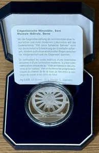 Schweiz 20 Franken PP 1997 - Silber - 150 Jahre Schweizer Bahnen in Box/Kapsel - Bild 1 von 3