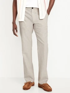 Old Navy 90s Straight Leinenmischung Chino Hose Herren 38x36 natur beige Strand NEU - Bild 1 von 11