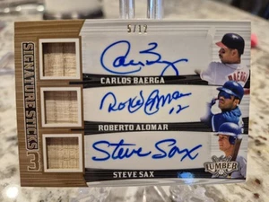 2024 Leaf Lumber Signature Sticks Carlos Baerga,Robby Alomar,Steve Sax Autos /12 - Picture 1 of 2