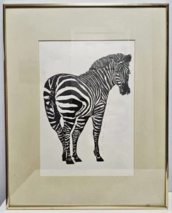 Robert James Foose 'Zebra' #8/30 Linocut Print- Hand-Signed - Picture 1 of 7