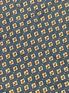 Vintage Wamsutta Cotton Fabric 2 Yards Blue Geometric Floral Print 43” Wide - Picture 1 of 7