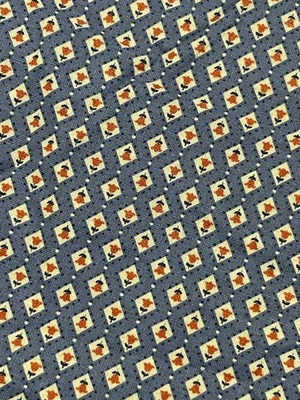 Vintage Wamsutta Cotton Fabric 2 Yards Blue Geometric Floral Print 43” Wide - Image 1 of 4
