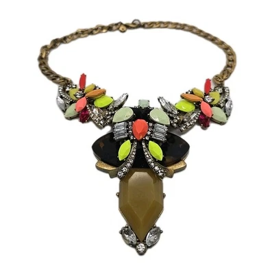 COLLAR J.CREW PIEDRAS PRECIOSAS DE IMITACIÓN MULTICOLOR PEDRERÍA CRISTAL LLAMATIVO Foto 1 de 4