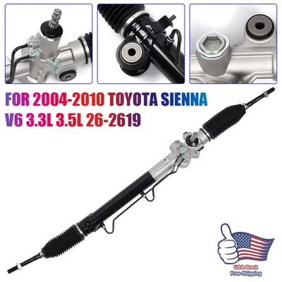 NEW Power Steering Rack and Pinion For 2004-2010 Toyota Sienna 3.3L 3.5L 26-2619 - Image 1 of 4