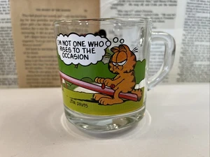 McDonalds Vintage 1978 Garfield Glas Becher I'm Not One Who Rises To The Occasion - Bild 1 von 9