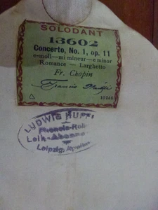 PIANOLA ROLL HUPFELD 73 NOTE CHOPINS CONCERTO No1 Op.11 PLAYED BY FRANCIS PLANTE - Picture 1 of 3