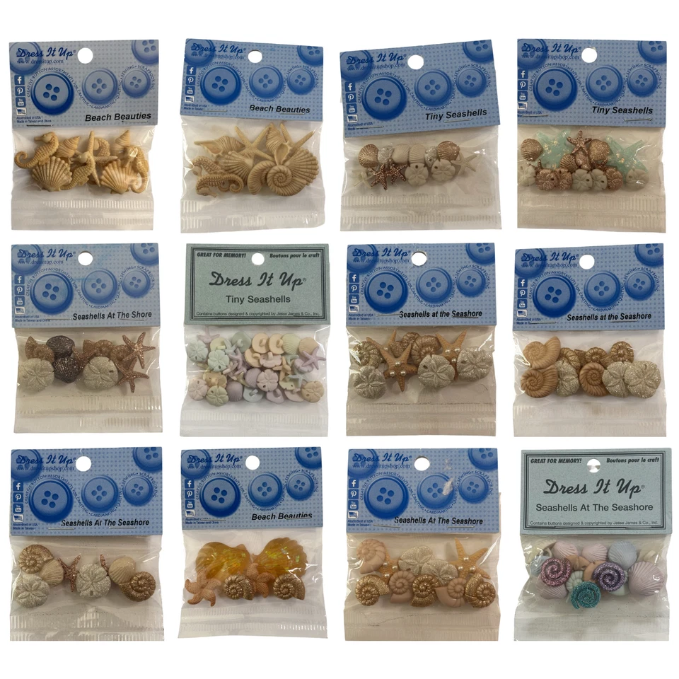 Dress It Up Seashell Buttons Starfish Clam Sand Shell Ocean Beach *YOU CHOOSE* - Image 1 of 1