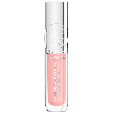L'Oréal Plump Ambition Hyaluron Lip Oil – 201Milky Nu, 24HR Hydration - Image 1 of 2