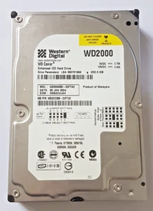 200 GB Ide Western Digital WD2000BB-00FTA0 P-Ata 7200rpm 8MB 3.5'' Hard Drive - Picture 1 of 1