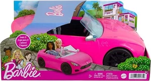 Barbie Convertible 2-Seater Vehicle, Pink Car with Rolling Wheels HBT92 - Picture 1 of 5