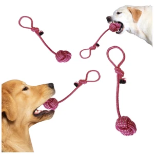 Hundespielzeug Zugseil mit Ball Kauspielzeug 38cm Rosa - Bild 1 von 5