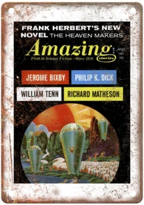 1967 Pulp Cover Amazing Stories v41 n01 Retro Look Reproduction Metal Sign J1079 - Picture 1 of 2
