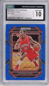 2023 Prizm Draft Picks NBA Stephen Curry Blue Wave #175/249 #53 GRADED CGC 10 SP - Picture 1 of 2