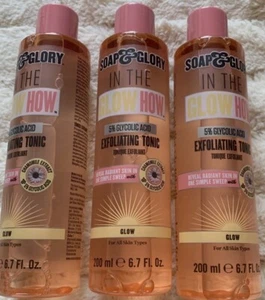 3x Soap And & Glory 'In The Glow How' 5% Glycolic Acid Exfoliating Tonic 200m - Picture 1 of 1