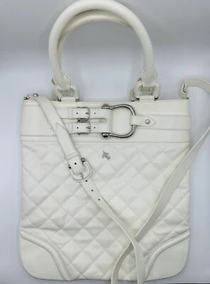 Bolso mensajero Burberry Sartorial Orchard de cuero acolchado blanco para mujer Foto 1 de 4