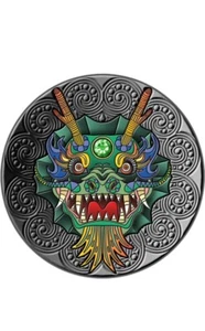 Mandala 2 Oz Drachen Münze mit Swaroski Kristall - Bild 1 von 4