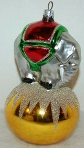 Radko JUMBO 90-086-2 Christmas Ornament -  ELEPHANT ON BALL - YELLOW - Picture 1 of 6