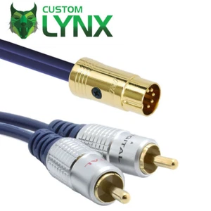 5 Pin Din to 2 x RCA Phono Cables. B&O, Quad DVD/CD/AMP to AUX, HIFI PRO Lead - Picture 1 of 4