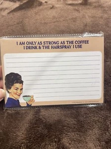 Recipe Cards "I Am Only As Strong As The Coffee I Drink & The Hairspray I Use" - Picture 1 of 4