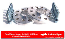 Wheel Spacers 15mm (2) 5x110 65.1 +Bolts For Alfa Romeo Giulietta 10-16