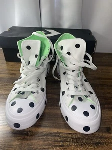 Converse Women’s Size 8.5 White Polka Dot Sneakers CTAS HI - Picture 1 of 9